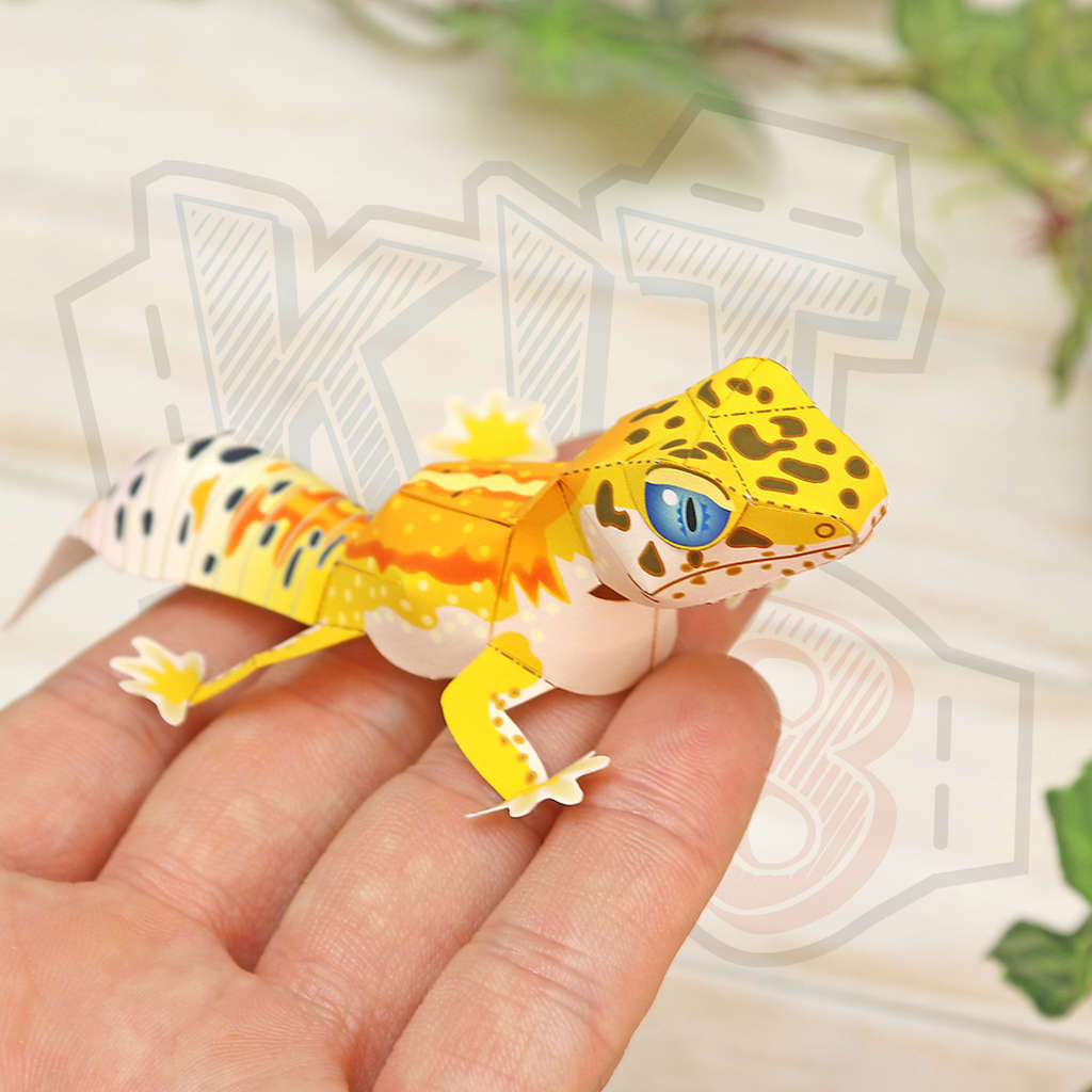 Mô hình giấy Leopard Gecko Ếch con mini Kit168 Shop mô hình giấy